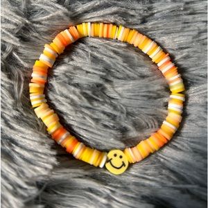 New Yellow Colored Smiley Faced Clay Bead Artisan Bracelet